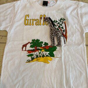 New w/o tags Africa Love White Kids Short Sleeve Tee with 3D Giraffe Print